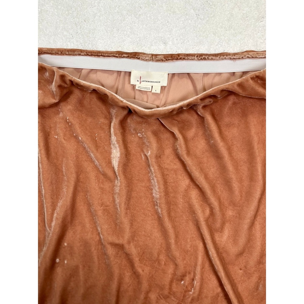 Anthropologie Velvet Slip Midi Skirt Size L Sheer Lightweight Elegant - Picture 5 of 8